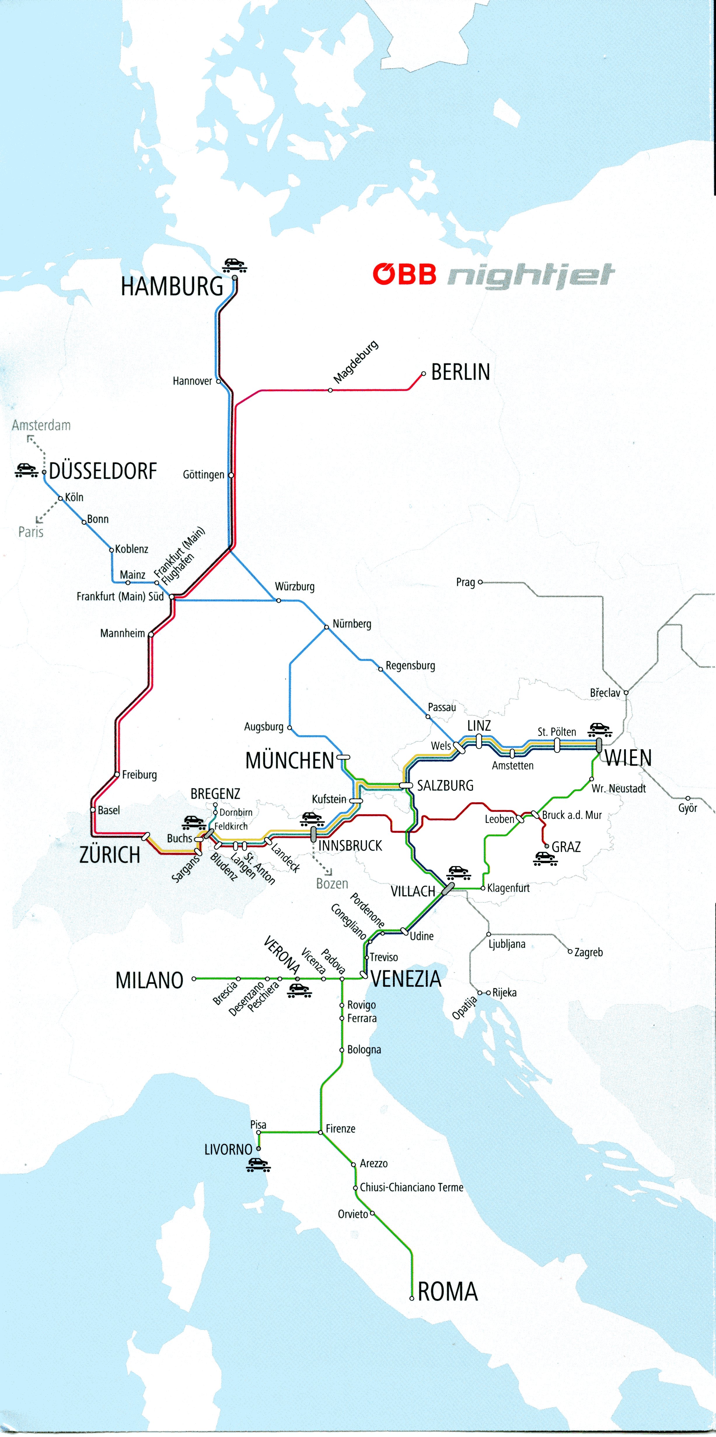 Austria Vienna Train Rail Maps